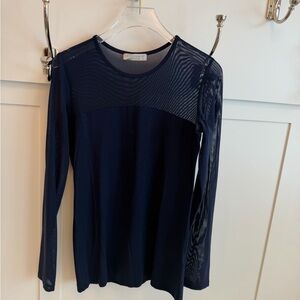 Anatomie Midnight Blue Mesh Long Sleeve Top
